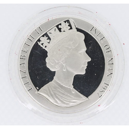 522 - 1 Ounce Palladium Crown The Americas Cup Challenge Fremantle Elizabeth II Isle of Man 1987 Encapsula... 