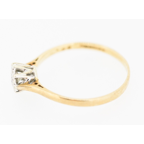 526 - Diamond Solitaire Rubover Setting Mounted in 18 Carat Yellow Gold Ring Size O and a Half