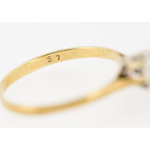 526 - Diamond Solitaire Rubover Setting Mounted in 18 Carat Yellow Gold Ring Size O and a Half