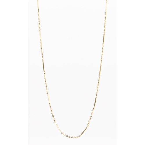 53 - 9 Carat Yellow Gold Bar Link Necklace 60cm Long