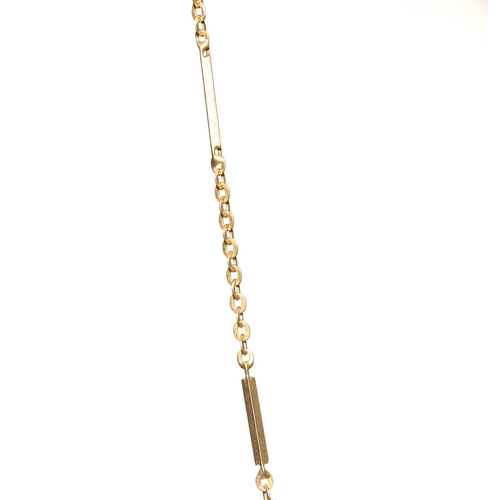 53 - 9 Carat Yellow Gold Bar Link Necklace 60cm Long