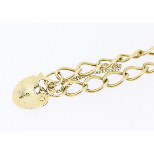 537 - 9 Carat Yellow Gold Bracelet with Lucky Horse Shoe and Key Charms 18cm Long