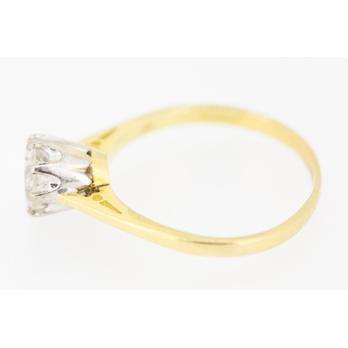 553 - Diamond Solitaire Eight Claw Set in Platinum Mounted on 18 Carat Yellow Gold Total Diamond Carat Wei... 