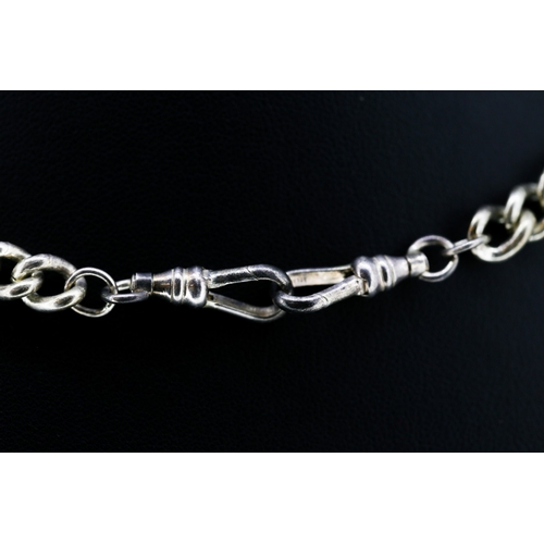 559 - Silver T-Bar Albert Chain 44cm Long