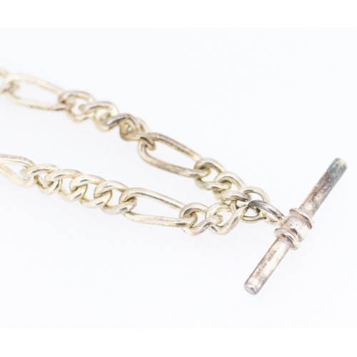 559 - Silver T-Bar Albert Chain 44cm Long