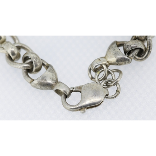 560 - Silver Double Link Bracelet 21cm Long