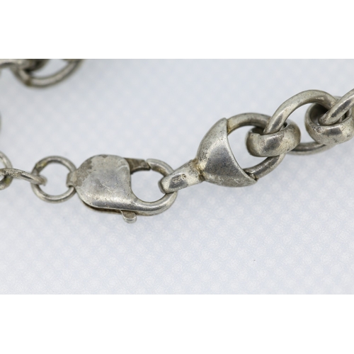 560 - Silver Double Link Bracelet 21cm Long