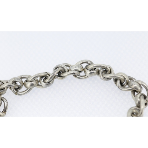 560 - Silver Double Link Bracelet 21cm Long