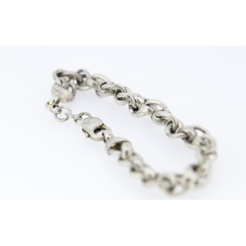 560 - Silver Double Link Bracelet 21cm Long