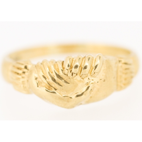 566 - 9 Carat Yellow Gold Fede Gimmel Holding Hands Ring Size P