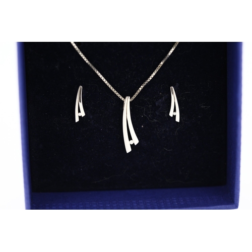 587 - Silver Pendant Set Necklace with Pair of Matching Earrings and Another Pair of Silver Earrings