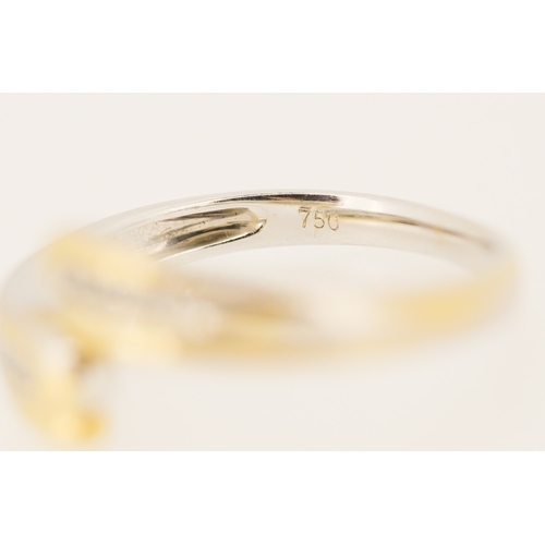 598 - Diamond Set Wrap Around Form Ring Mounted in 18 Carat Yellow and White Gold Ring Size Q