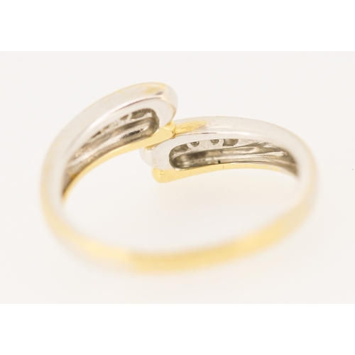 598 - Diamond Set Wrap Around Form Ring Mounted in 18 Carat Yellow and White Gold Ring Size Q