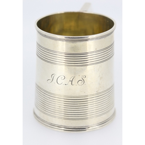 605 - Silver Tankard Engraved Verso ' 6th April 1920 from M.M. 8cm High