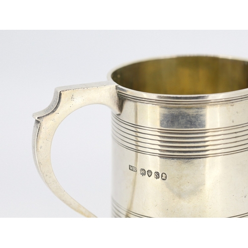 605 - Silver Tankard Engraved Verso ' 6th April 1920 from M.M. 8cm High