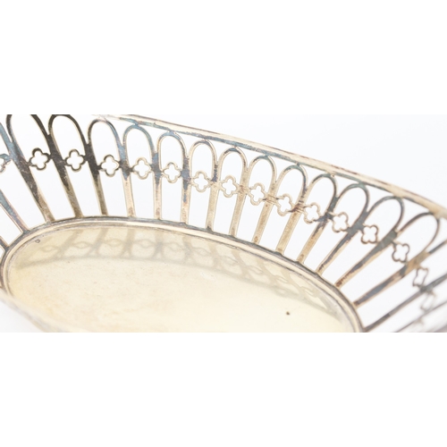 609 - Silver Bread Basket 24cm Long 11cm Wide 6cm High