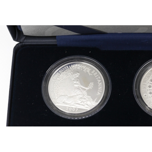 616 - The United Kingdom Family Silver Collection of 2007 Coin Encapsulated Contained within Original Pres... 