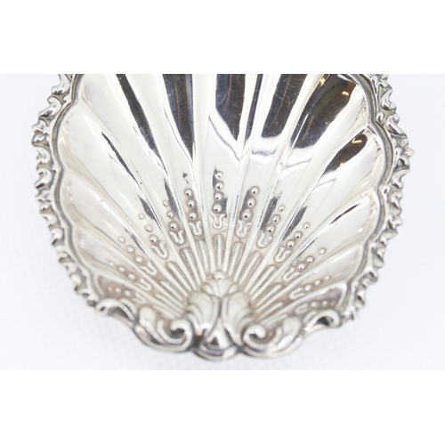 621 - Silver Scallop Shell Form Desk Tidy 9cm Long 8cm Wide