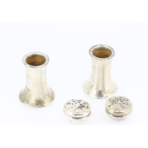 631 - Pair of Silver Salt and Pepper Shakers 6cm High