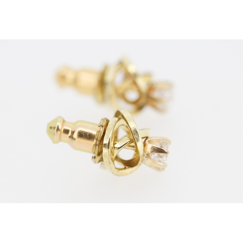 696 - Pair of Gemset Knot Form Earrings Mounted in 9 Carat Yellow Gold 8mm High