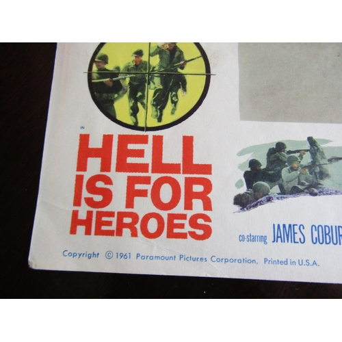 701 - Original Cinema Lobby Card 'Hell is for Heroes' Starring Steve McQueen Card Approximately 20 Inches ... 