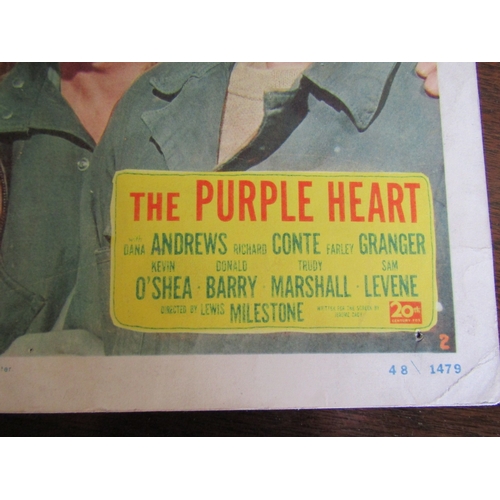 703 - Original Cinema Lobby Card 'The Purple Heart' Starring Dana Andrews and Richard Conte Approximately ... 