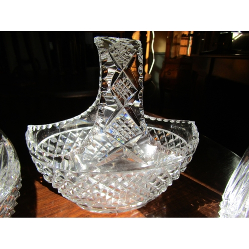 704 - Three Pieces Irish Cut Crystal Including Table Bowls and Tankard Attractively Cut