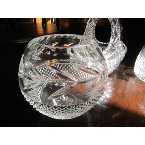 704 - Three Pieces Irish Cut Crystal Including Table Bowls and Tankard Attractively Cut