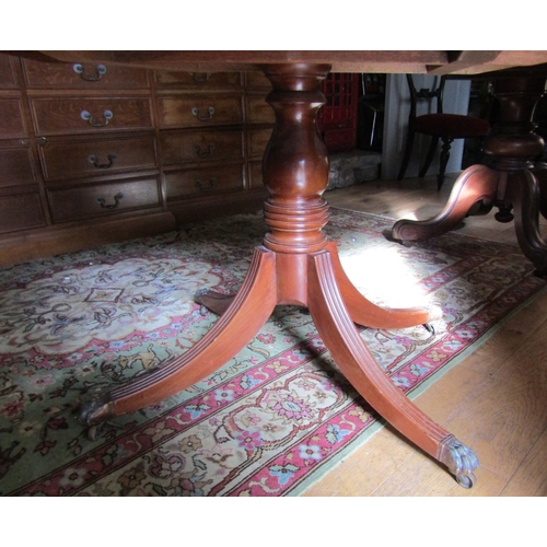 705 - William IV Circular Form Mahogany Table Quatrefoil Base Approximately 4ft Diameter