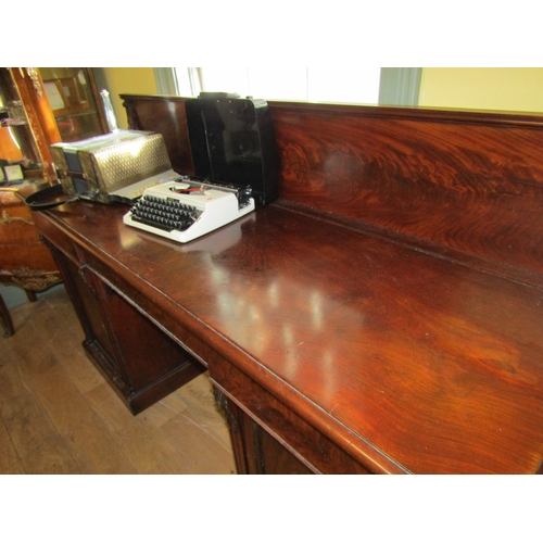 719 - William IV Figured Mahogany Twin Pedestal Sideboard Approximately 6ft Wide Well Carved Throughout