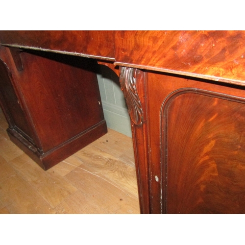 719 - William IV Figured Mahogany Twin Pedestal Sideboard Approximately 6ft Wide Well Carved Throughout