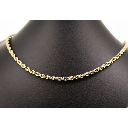 74 - 9 Carat Yellow Gold Rope Chain Necklace 48cm Long