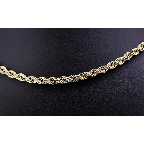 74 - 9 Carat Yellow Gold Rope Chain Necklace 48cm Long