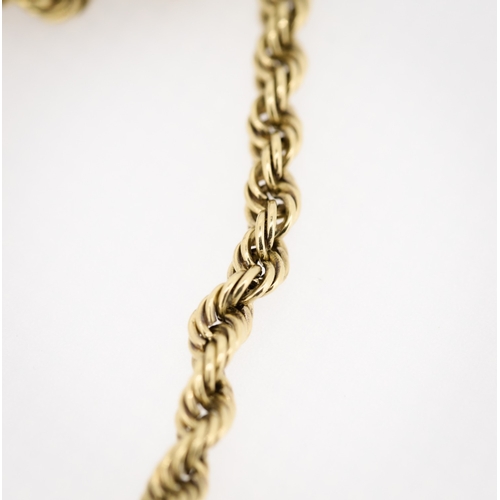 74 - 9 Carat Yellow Gold Rope Chain Necklace 48cm Long