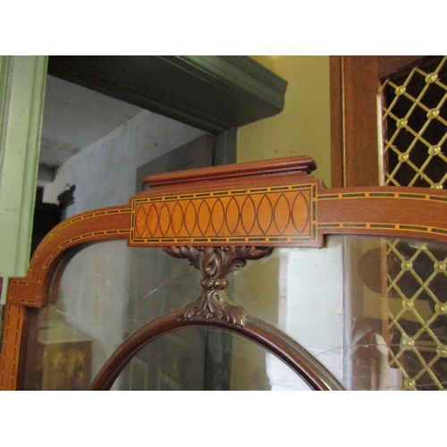 744 - Victorian Mahogany Three Fold Screen Attractively Satinwood Inlaid Approximately 6ft High Extending ... 