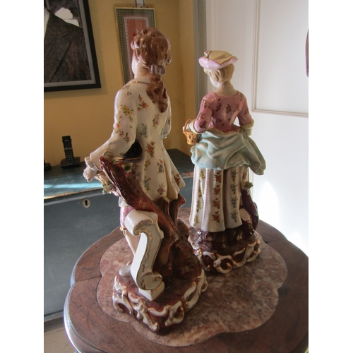 758 - Pair of Continental Porcelain Figures Lady and Gentlemen Both Attractively Detailed Rosenthal Each A... 