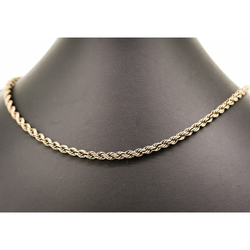 76 - 9 Carat Rose Gold Rope Chain Necklace 46cm Long