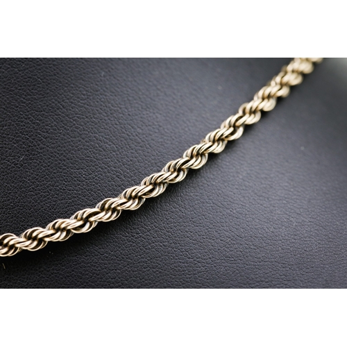 76 - 9 Carat Rose Gold Rope Chain Necklace 46cm Long