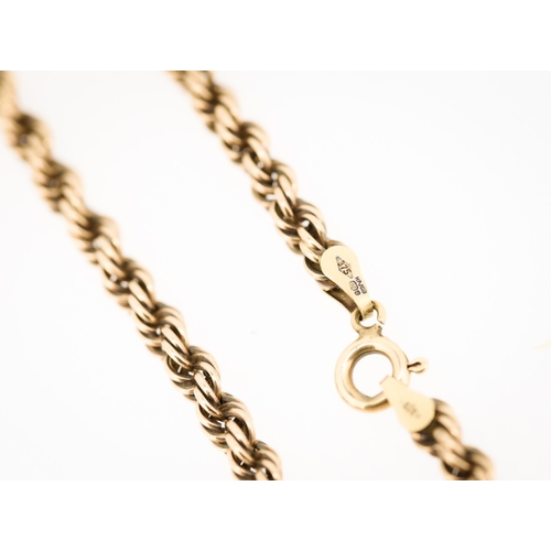 76 - 9 Carat Rose Gold Rope Chain Necklace 46cm Long