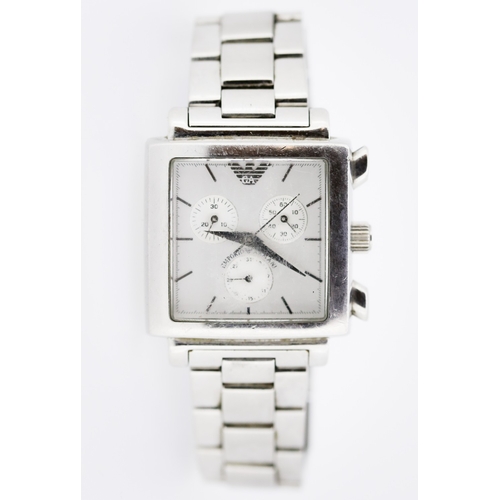 78 - Emporio Armani Gentleman's Stainless Steel Square Form Wristwatch