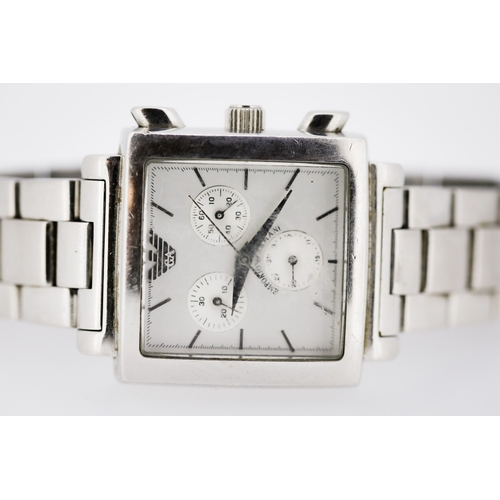 78 - Emporio Armani Gentleman's Stainless Steel Square Form Wristwatch