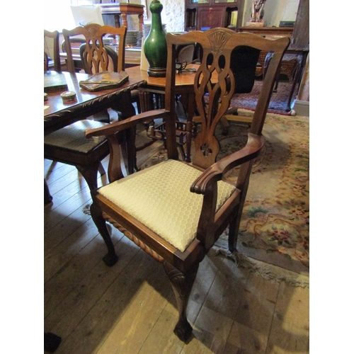 784 - Set of Eight Irish Chippendale Mahogany Dining Chairs Including Two Carvers Each Good Original Condi... 