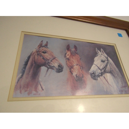 789 - Fine Art Lithograph Racing Interest Depicting Red Rum Arkle and Dessert Storm Print Size Approximate... 