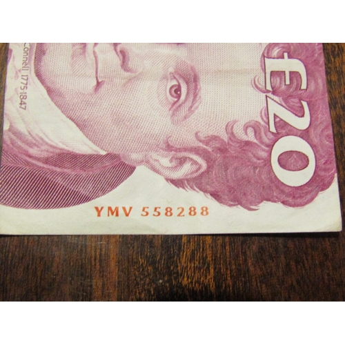 794 - Irish Twenty Punt Note Serial Number YNV558288 Dated 9 September 1999