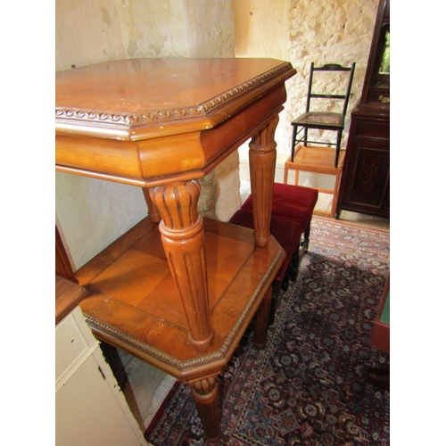 805 - Pair of Figured Walnut Crossbounded Occasional or End Tables Well Carved Supports Each Approximately... 