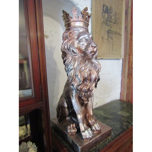 813 - Modern Polychrome Model Figure of Seated Lion Approximately 34 Inches High