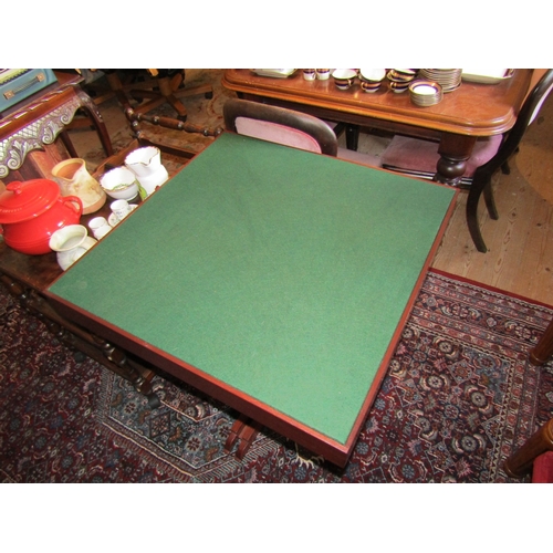 829 - Green Baise Lined Card Table Square Form Good Construction as New