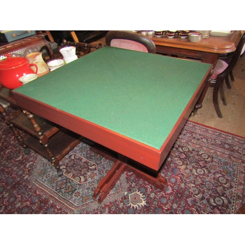 829 - Green Baise Lined Card Table Square Form Good Construction as New