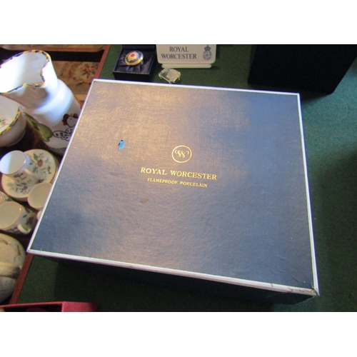 834 - Royal Worcester Complete Pot de Creme Chocolate Cups and Saucers Complete Original Presentation Box ... 