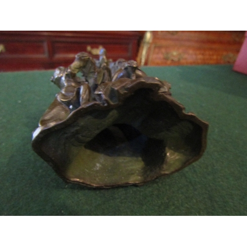 847 - Unusual Bronze Piece Eastern Depicting Various Figures with Sensor Approximately 5 Inches High